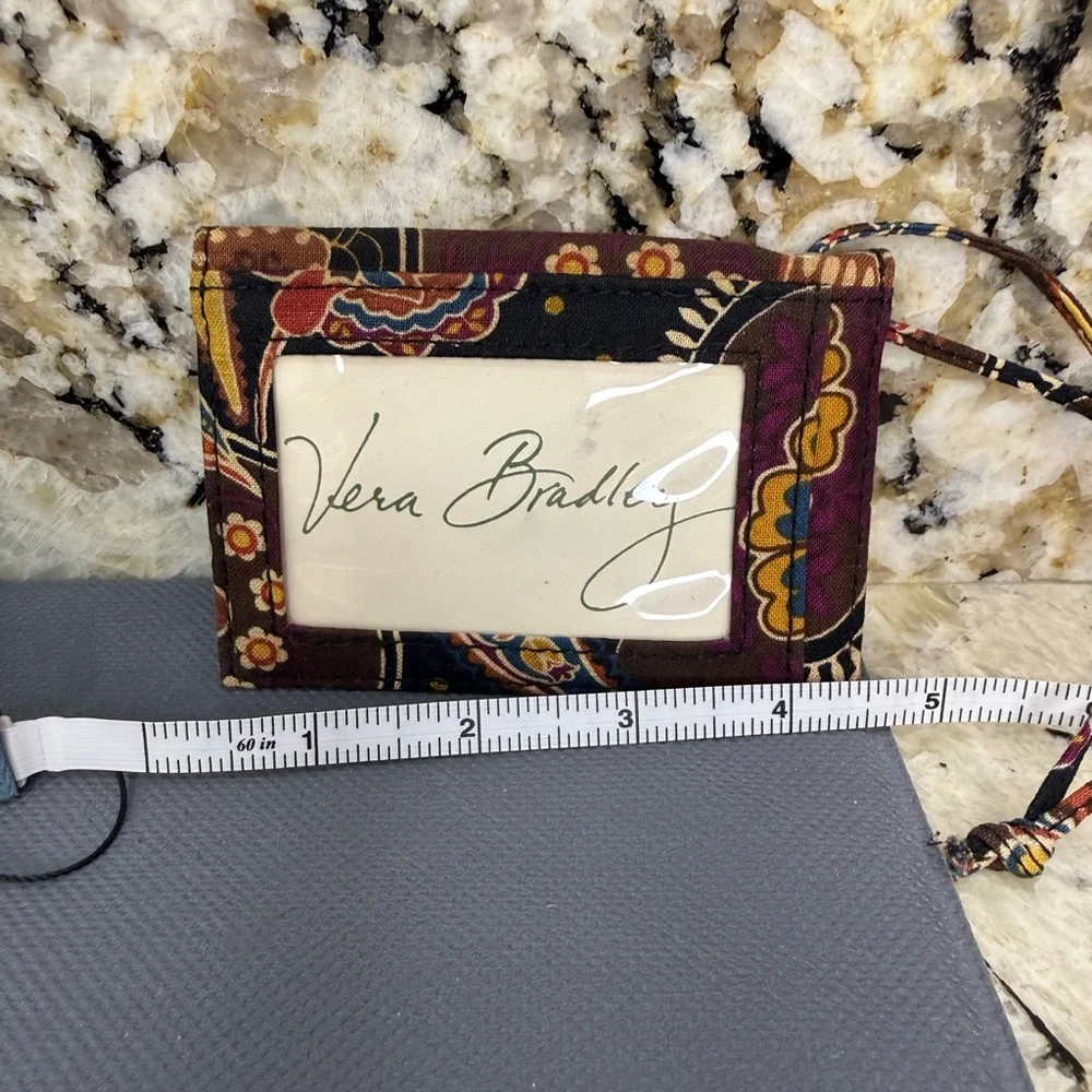 EUC! Vera Bradley Paisley Mini Multicolor Floral Wallet Keychain - Picture 4 of 10